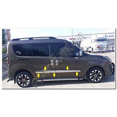 DB Chrome Fiat Doblo Krom Yan Kapı Çıtası 2010-2023 4 Parça P.Çelik