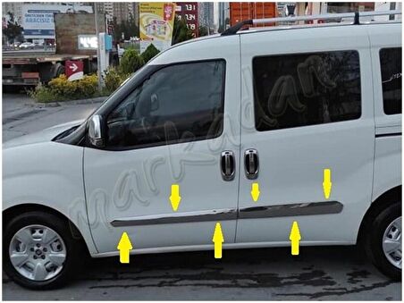 DB Chrome Fiat Doblo Krom Yan Kapı Çıtası 2010-2023 4 Parça P.Çelik