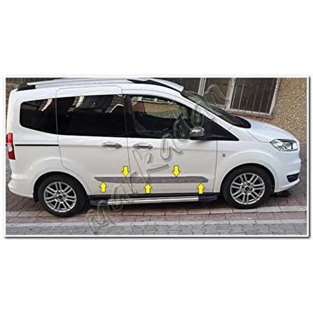 DB Chrome Ford Tourneo Courier Krom Yan Kapı Çıtası 2014 Sonrası 4 Parça P.Çelik