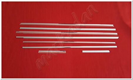 DB Chrome Mercedes Vito W639 Uzun Şasi Cam Çıtası Nikelajı 2004-2014 8 Parça P.Çelik