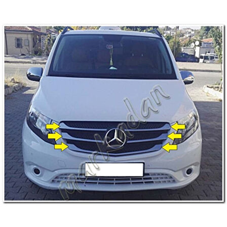 DB Chrome Mercedes Vito Ön Panjur Nikelajı 2014 Sonrası 5 Parça P.Çelik