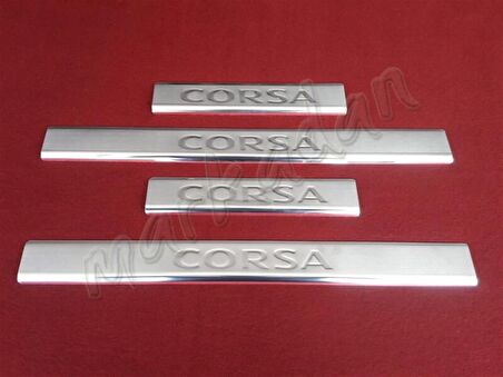 DB Chrome Opel Corsa C Krom Kapı Eşiği 2000-2006 4 Parça P.Çelik