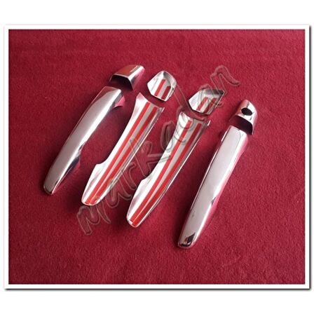 DB Chrome Opel Crossland X Sensörsüz Kapı Kolu Nikelajı 2017 Sonrası 4 Kapı 8 Parça P.Çelik