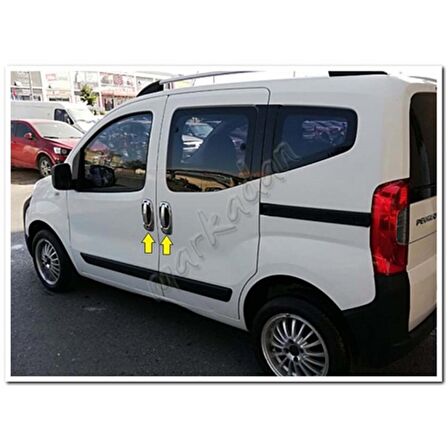 DB Chrome Peugeot Bipper Kapı Kolu Nikelajı 2008 Sonrası 4 Kapı 8 Parça Set P.Çelik