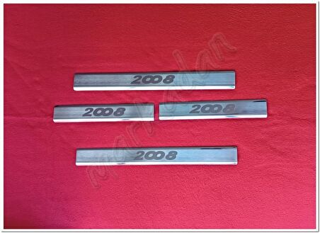 DB Chrome Peugeot 2008 Krom Kapı Eşiği Lazer 2020 Sonrası 4 Parça P.Çelik