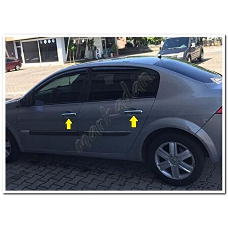 DB Chrome Renault Megane 2 Kapı Kolu Nikelajı 2004-2010 4 Kapı P.Çelik