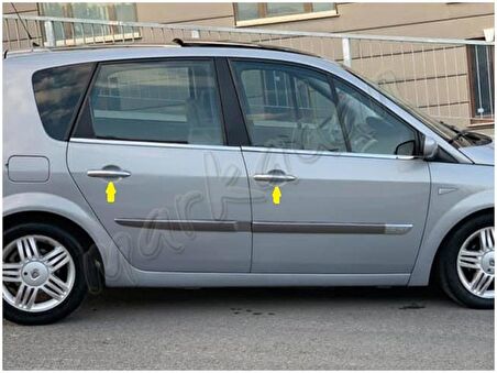 DB Chrome Renault Scenic 2 Kapı Kolu Nikelajı 2003-2009 4 Kapı P.Çelik