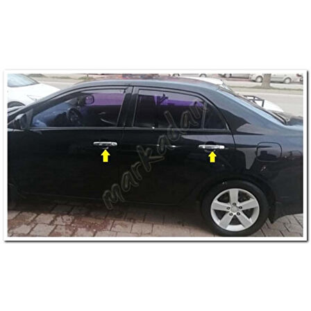 DB Chrome Toyota Corolla Kapı Kolu Nikelajı 2007-2012 4 Kapı P.Çelik