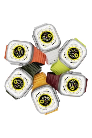 Apple Uyumlu Watch Ultra 49mm Wowen Kordon - Beyaz-Turuncu