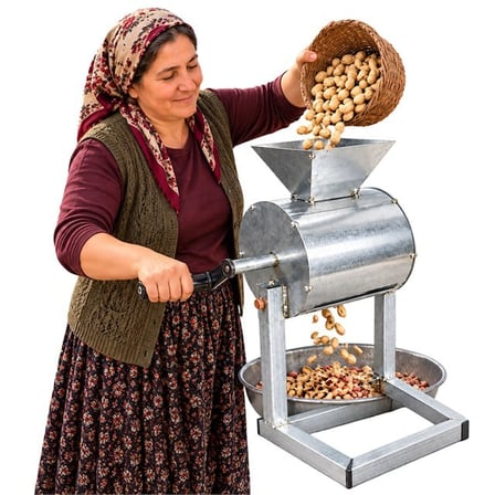 PM-38902 Manuel Yer Fıstığı Soyma Makinesi Metal Profil Gövdeli