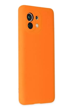 Xiaomi Mi 11 Kılıf Nano içi Kadife Silikon - Turuncu