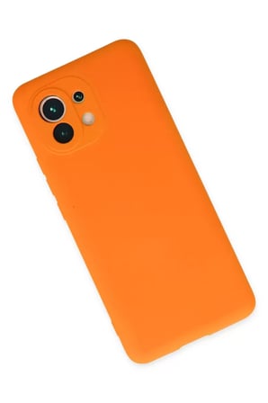 Xiaomi Mi 11 Kılıf Nano içi Kadife Silikon - Turuncu
