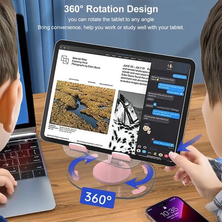 PM-24571 Q16 360 Derece Hareketli Şeffaf Ipad Tablet Ve Telefon Tutucu Stand