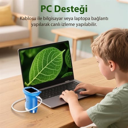 SN-37895 Çocuklar İçin Dijital Mikroskop 1000x Büyütme, 2.0’’ IPS Ekran ve Taşınabilir