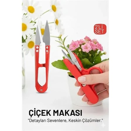 Profesyonel 2’li Mini Budama Seti: Hassas Çiçek Ve Bitki Makası - Çelik Ultra Keskin Seri