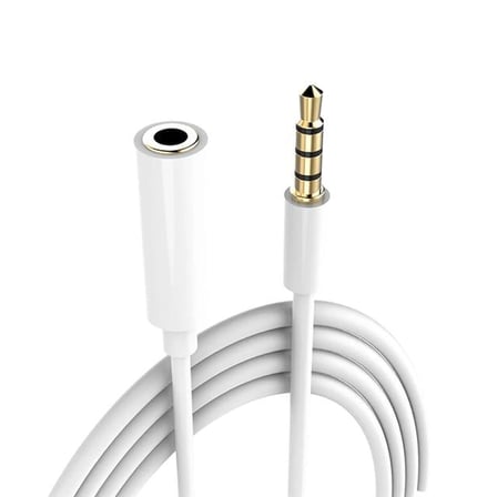 PM-17603 3.5 mm Erkek/Dişi 4 Boğumlu AUX Stereo Uzatma Kablosu 1 Metre