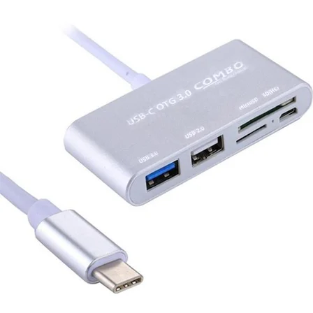 USB Type-C Otg Combo Usb 3.0 Hub+Kart Okuyucu