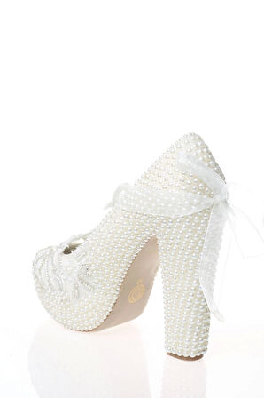 Kadın Sedef Inci Taş Işlemeli Gelin Ayakkabı Kadın Topuklu Abiye Ayakkabı Şık Gece Ayakkabısı