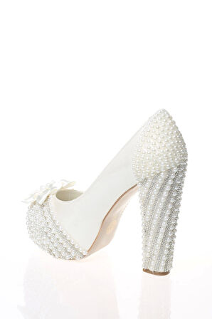 Kadın Sedef İnci Taş İşlemeli Ayakkabı Kadın Topuklu Abiye Ayakkabı Şık Gece Ayakkabısı