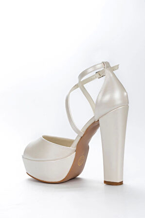 Kadın Sedef Cilt Abiye Topuklu Ayakkabı Kadın Topuklu Abiye Ayakkabı Şık Gece Ayakkabısı