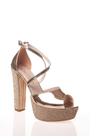 Kadın Gümüş Ayna Ökçe Poli Taş Abiye Ayakkabı Kadın Topuklu Şık Gece Ayakkabısı Zarif Tasarım