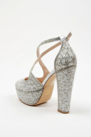 Gold Full Inci Topuklu Kadın Abiye Ayakkabı Kadın Topuklu Şık Gece Ayakkabısı Zarif Tasarım