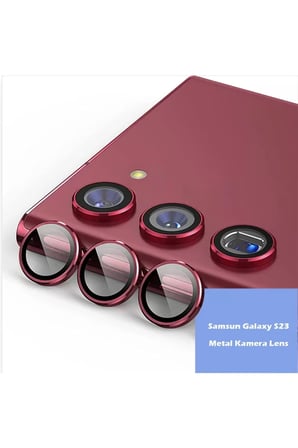 Samsung Galaxy S23 Metal Kamera Lens - Kırmızı