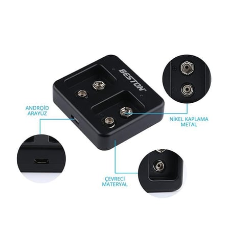 Beston M7005 Siyah 2 X 9 Volt Pil Şarj Cihazı