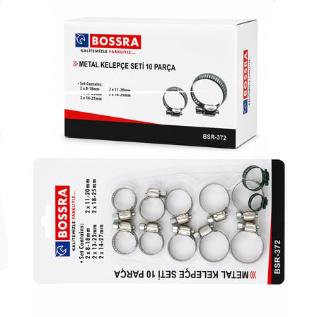 Metal hortum kelepçesi seti 8-18mm 11- 13-23mm 18-25mm 14-27mm