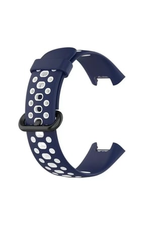 Xiaomi Uyumlu Redmi Watch 2 Spor Delikli Kordon - Lacivert-Beyaz
