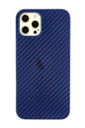 Apple iPhone 12 Pro Max Kılıf Karbon PP Silikon - Mavi