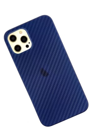 Apple iPhone 12 Pro Max Kılıf Karbon PP Silikon - Mavi