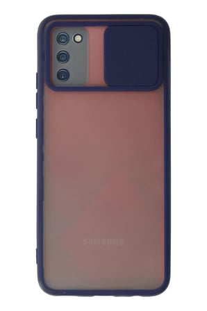 Samsung Galaxy A02S Kılıf Palm Buzlu Kamera Sürgülü Silikon - Lacivert
