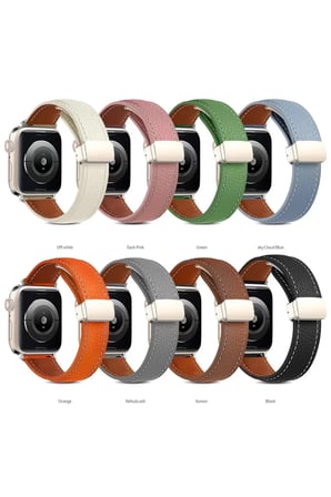 Apple Uyumlu Watch 38mm KR414 Daks Deri Kordon - Siyah