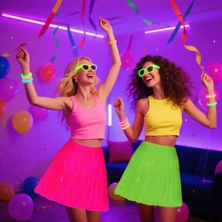 ErturkStore Hawaii Parti Eteği Neon Pembe 40 Cm UV Reaktif Kostüm