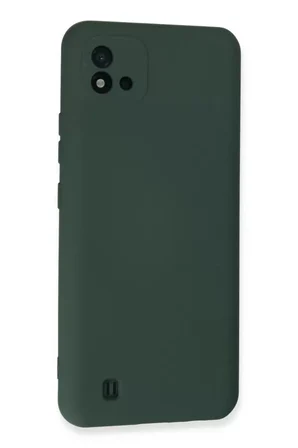 Realme C11 2021 Kılıf Nano içi Kadife Silikon - Koyu Yeşil