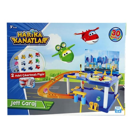 ErturkStore Harika Kanatlar Jett Garaj Oyun Seti 3+ Ay Çok Renkli Yol & Bakım Tamir Sahası Asansörlü