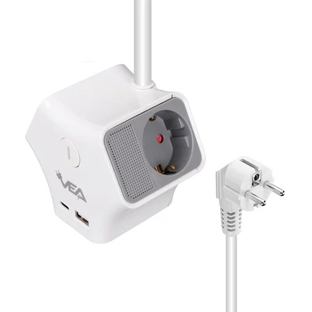 Vea VE-G903YC 3’lü USB+ Type-C Girişli Anahtarlı 1.5 Metre Grup Priz
