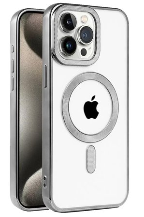 Apple iPhone 15 Pro Kılıf Kronos Magsafe Kapak - Titanyum Gri