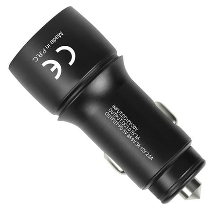 Powerway CC34 30W PD + QC 3.0 Çift Çıkışlı Metal Araç Çakmaklık Hızlı Şarj Aleti Cihazı