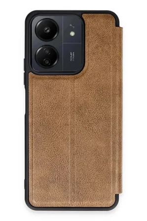 Xiaomi Redmi 13C Kılıf Flip Cover - Taba