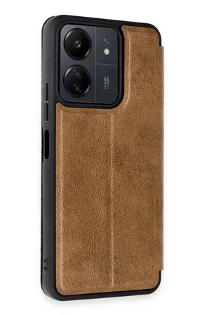 Xiaomi Redmi 13C Kılıf Flip Cover - Taba