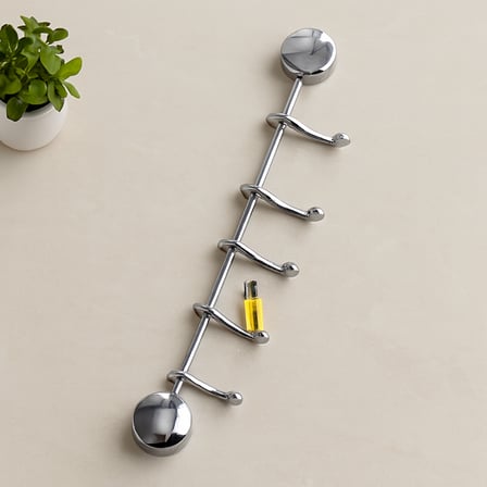 Krom 6 Kollu Banyo Askısı - Vidalı Montaj