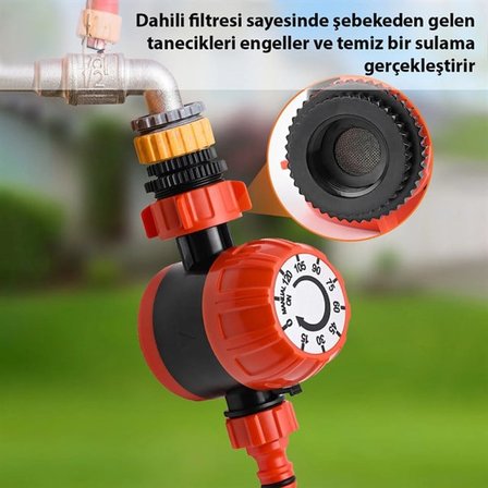 SN-29309 Mekanik Bahçe Musluk Sulama Zamanlayıcısı 120 Dakika Hassas Ayarlı Manuel Kontrol