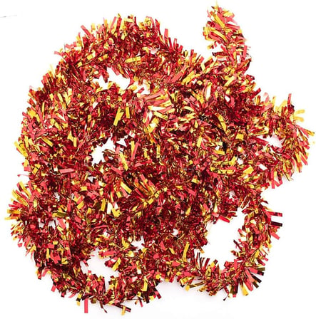 Kırmızı Altın Renk 6 cm Genişlik Garland Çift Renk Sim Süs 180 cm