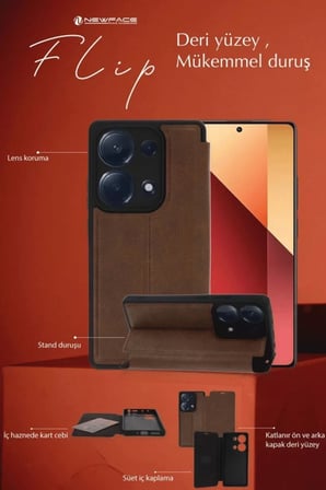 Samsung Galaxy A35 5G Kılıf Flip Cover - Kırmızı