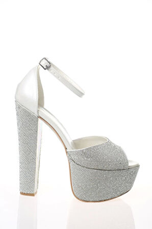 Kadın Sedef Cilt Full Taş Abiye Ayakkabı Kadın Topuklu Şık Gece Ayakkabısı Zarif Tasarım