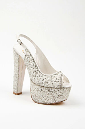 Gold Sultan Full Inci Topuklu Kadın Abiye Ayakkabı Kadın Topuklu Şık Gece Ayakkabısı