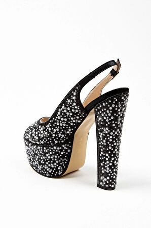 Gold Sultan Full Inci Topuklu Kadın Abiye Ayakkabı Kadın Topuklu Şık Gece Ayakkabısı