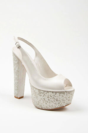 Sedef Cilt Ökçe Poli Inci Topuklu Kadın Abiye Ayakkabı Kadın Topuklu Şık Gece Ayakkabısı